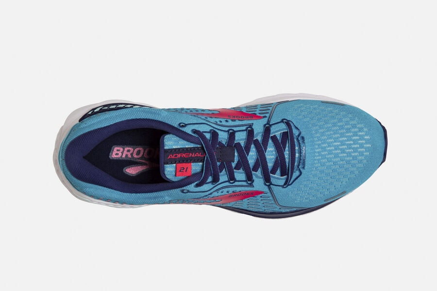 Brooks Adrenaline GTS 21 Road Running Shoes - Womens - Blue/Pink - QF3805972